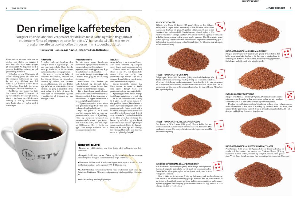 Dette er den billigste kaffeposen vi kjøpte, men i motsetning til alle de andre kaffeposene inneholder den bare 175 gram. På pakken reklameres det med at den har ekstra høyt koffeininnhold.