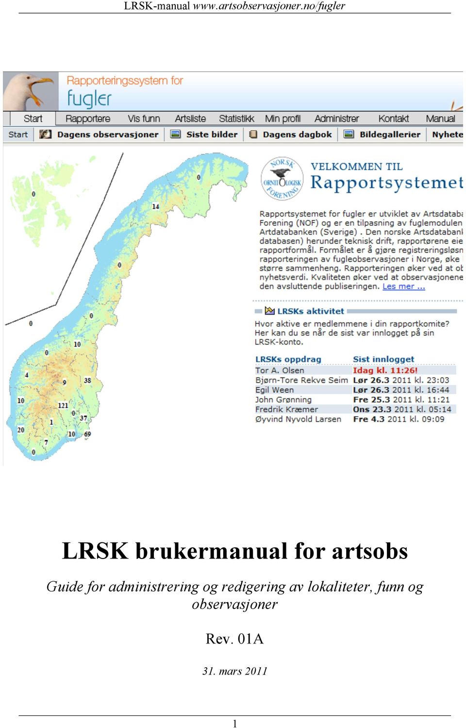 redigering av lokaliteter, funn