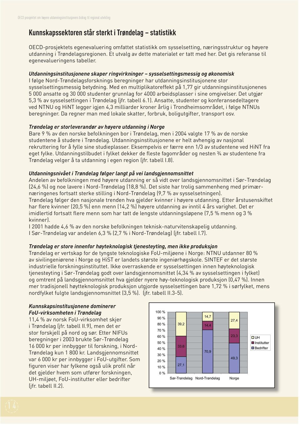 Utdanningsinstitusjonene skaper ringvirkninger sysselsettingsmessig og økonomisk I følge Nord-Trøndelagsforsknings beregninger har utdanningsinstitusjonene stor sysselsettingsmessig betydning.