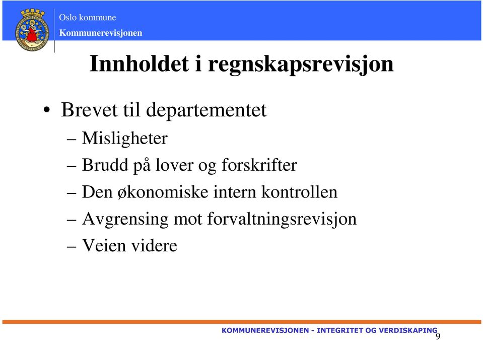 forskrifter Den økonomiske intern kontrollen