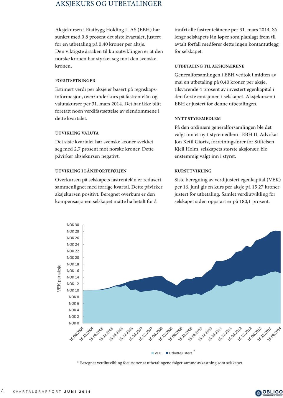 FORUTSETNINGER Estimert verdi per aksje er basert på regnskapsinformasjon, over/underkurs på fastrentelån og valutakurser per 31. mars 2014.