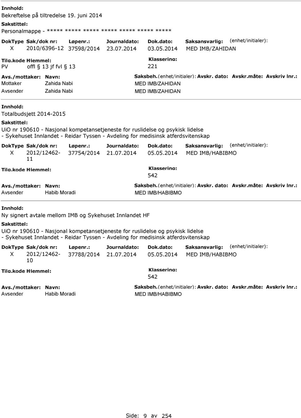 : Mottaker Zahida Nabi MED MB/ZAHDAN Zahida Nabi MED MB/ZAHDAN Totalbudsjett 2014-2015 io nr 190610 - Nasjonal kompetansetjeneste for ruslidelse og psykisk lidelse - Sykehuset nnlandet - Reidar