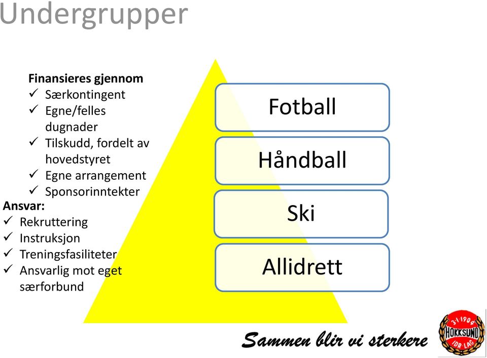 Sponsorinntekter Ansvar: Rekruttering Instruksjon