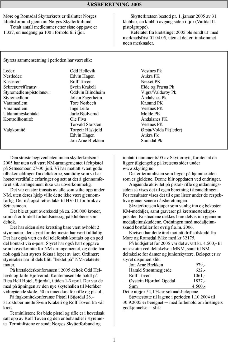 Referatet fra kretstinget 2005 ble sendt ut med merknadsfrist 01.04.05, uten at det er innkommet noen merknader.