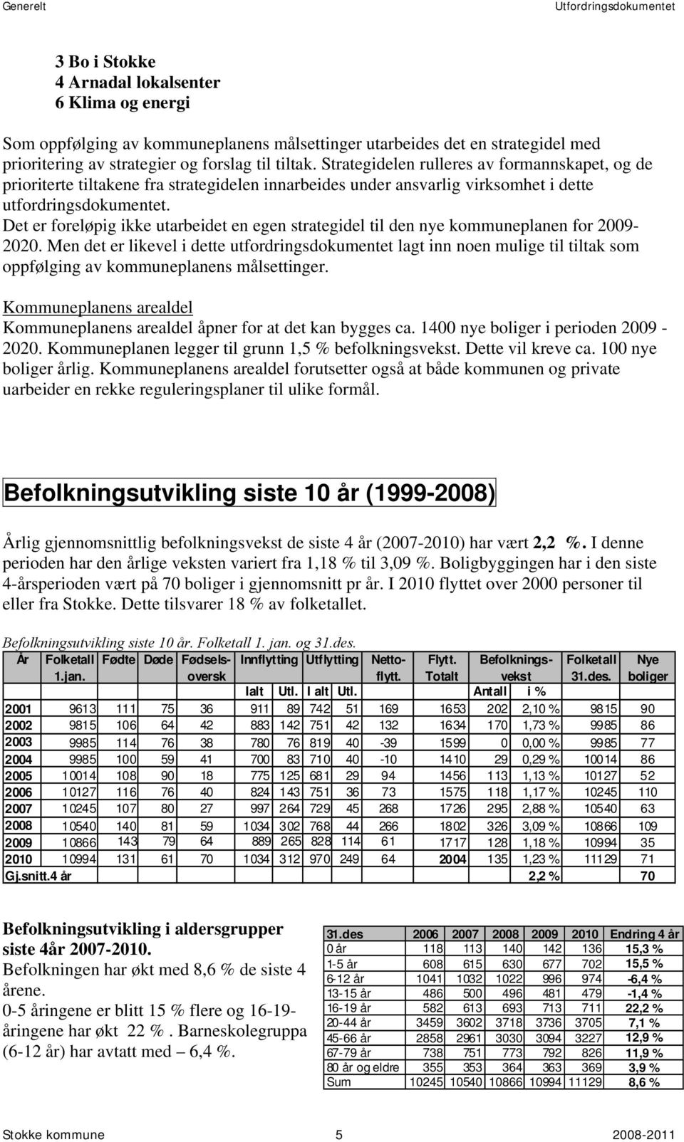 Det er foreløpig ikke utarbeidet en egen strategidel til den nye kommuneplanen for 2009-2020.