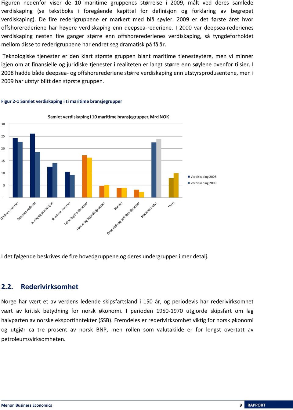 I 2000 var deepsea-rederienes verdiskaping nesten fire ganger større enn offshorerederienes verdiskaping, så tyngdeforholdet mellom disse to rederigruppene har endret seg dramatisk på få år.