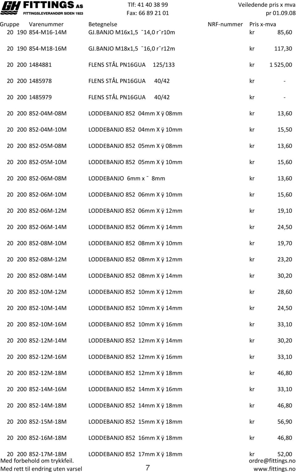 08M LODDEBANJO 852 04mm X ÿ 08mm kr 13,60 20 200 852-04M- 10M LODDEBANJO 852 04mm X ÿ 10mm kr 15,50 20 200 852-05M- 08M LODDEBANJO 852 05mm X ÿ 08mm kr 13,60 20 200 852-05M- 10M LODDEBANJO 852 05mm X