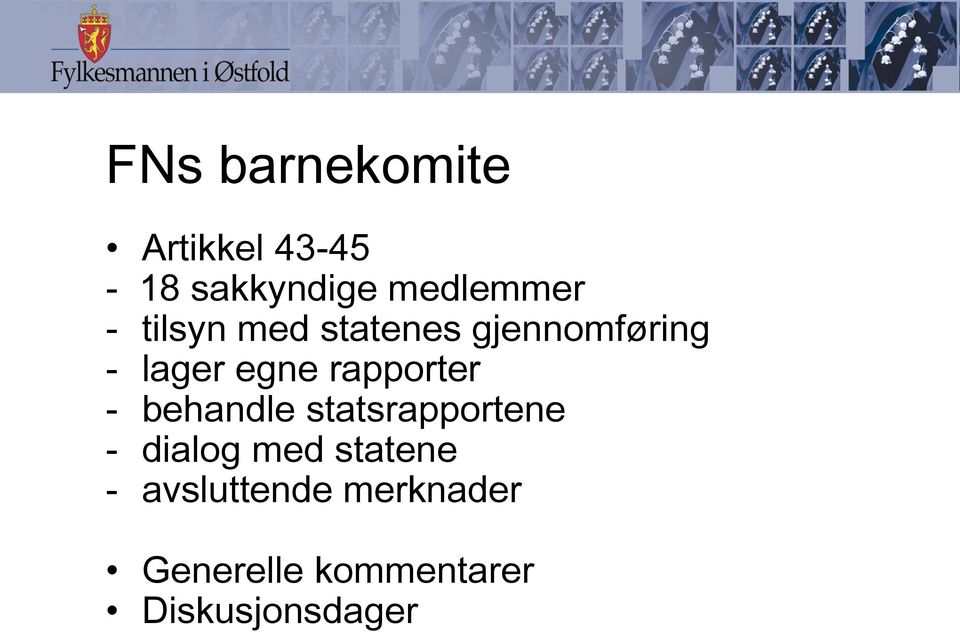 rapporter - behandle statsrapportene - dialog med