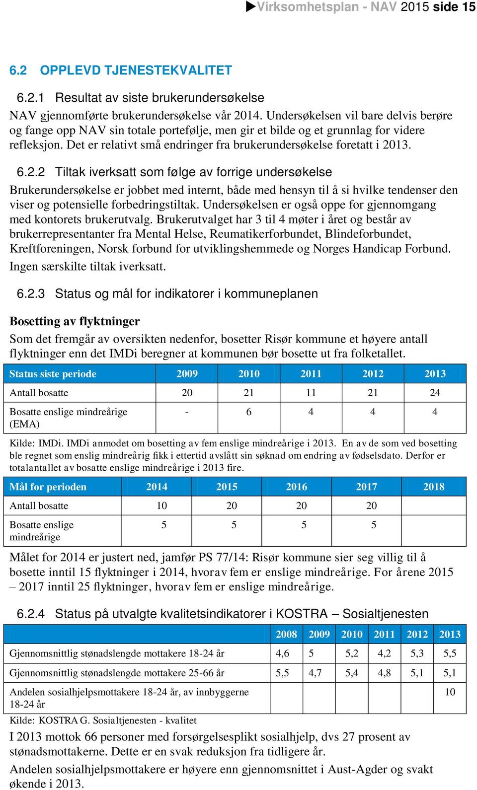 Det er relativt små endringer fra brukerundersøkelse foretatt i 20