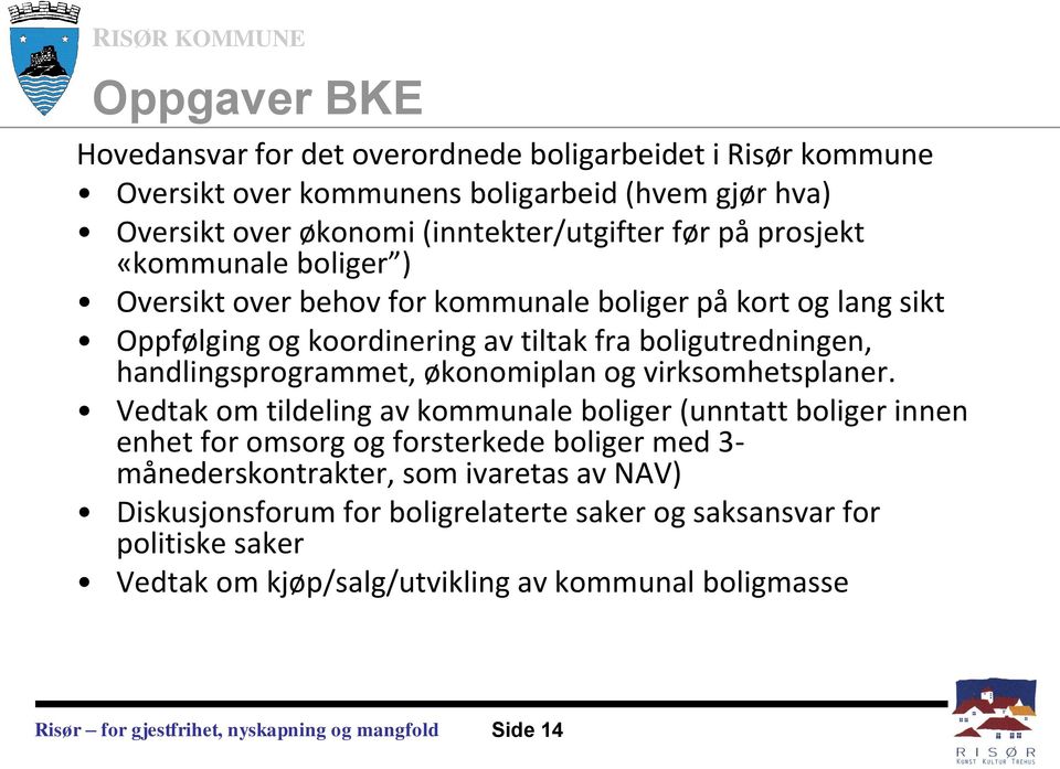 boligutredningen, handlingsprogrammet, økonomiplan og virksomhetsplaner.