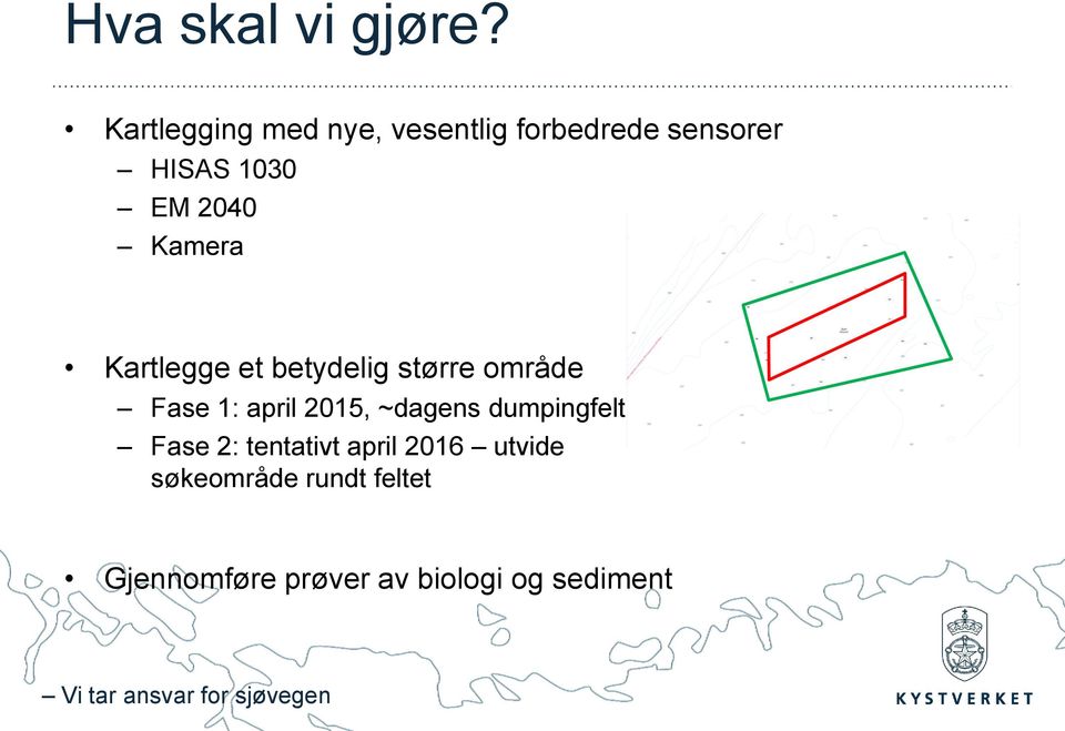 2040 Kamera Kartlegge et betydelig større område Fase 1: april 2015,