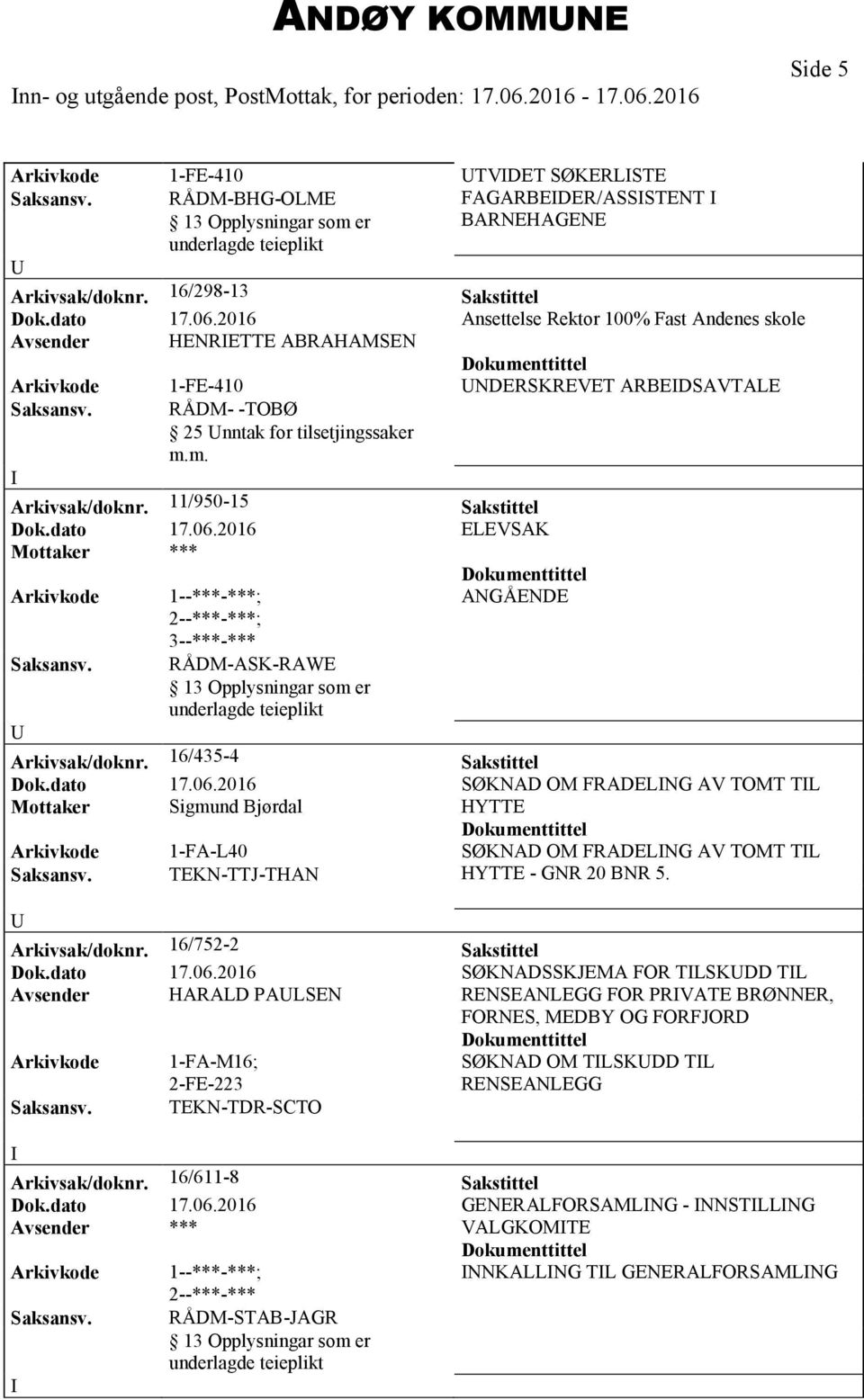 RÅDM-ASK-RAWE ANGÅENDE Arkivsak/doknr. 16/435-4 Sakstittel Dok.dato 17.06.2016 SØKNAD OM FRADELNG AV TOMT TL Mottaker Sigmund Bjørdal HYTTE Arkivkode 1-FA-L40 SØKNAD OM FRADELNG AV TOMT TL Saksansv.