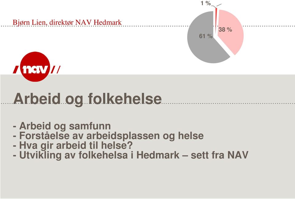 Forståelse av arbeidsplassen og helse - Hva gir