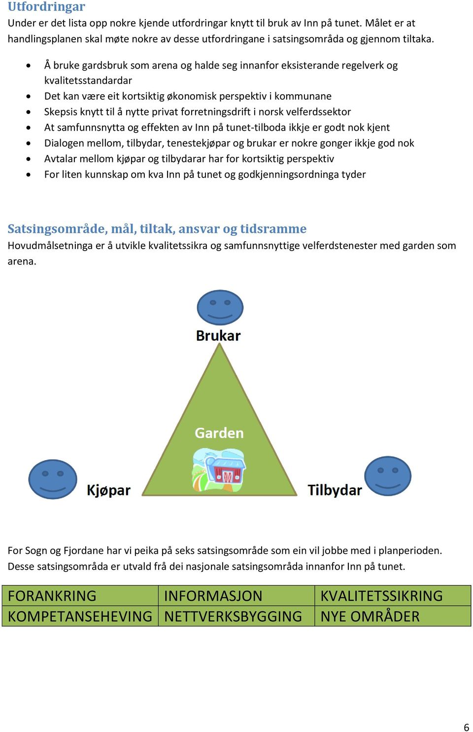 forretningsdrift i norsk velferdssektor At samfunnsnytta og effekten av Inn på tunet-tilboda ikkje er godt nok kjent Dialogen mellom, tilbydar, tenestekjøpar og brukar er nokre gonger ikkje god nok