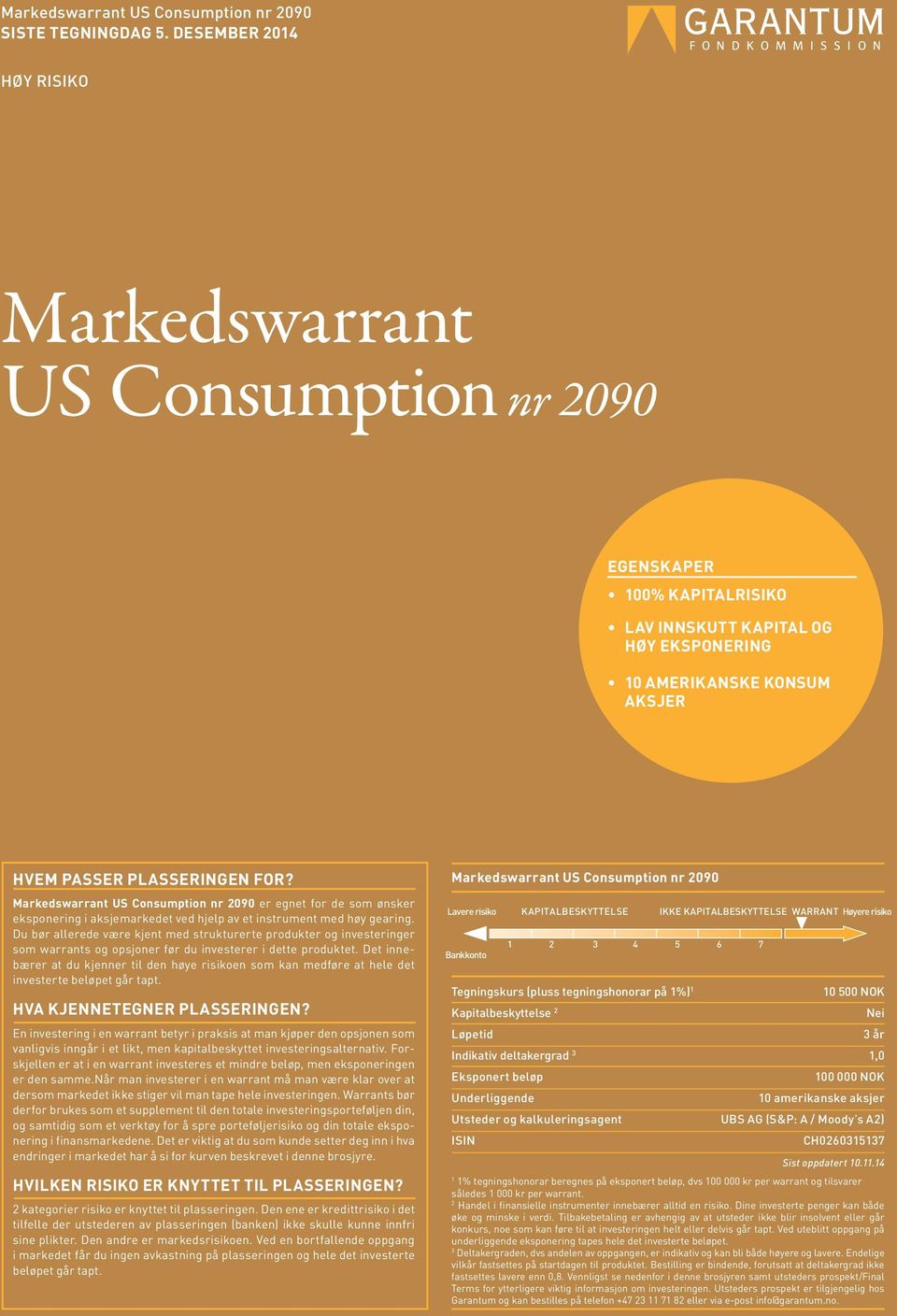 Markedswarrant US Consumption nr 2090 er egnet for de som ønsker eksponering i aksjemarkedet ved hjelp av et instrument med høy gearing.