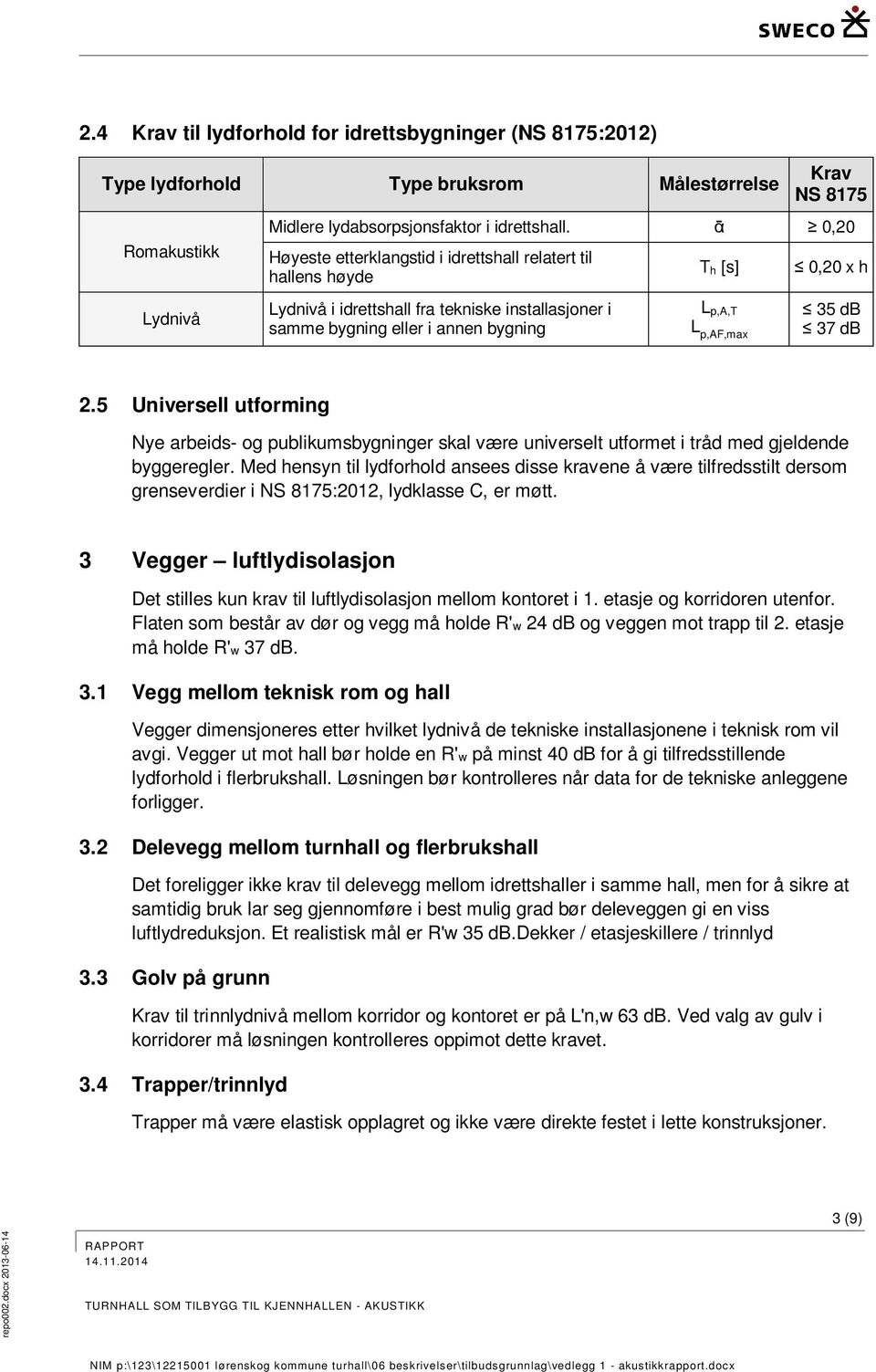 db 37 db 2.5 Universell utforming Nye arbeids- og publikumsbygninger skal være universelt utformet i tråd med gjeldende byggeregler.