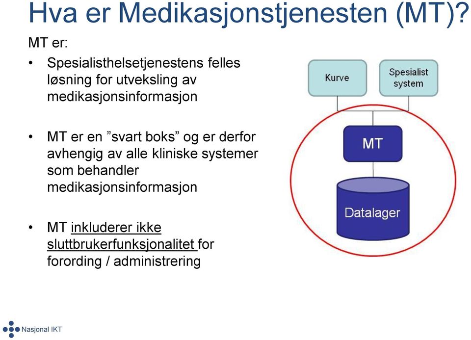 medikasjonsinformasjon MT er en svart boks og er derfor avhengig av alle