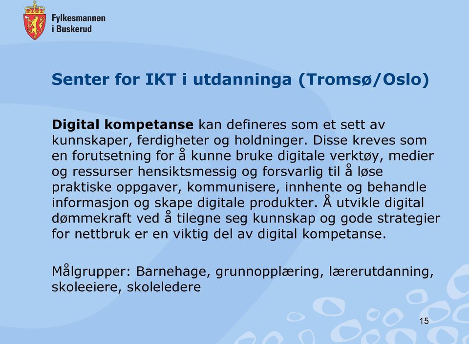 oppgaver, kommunisere, innhente og behandle informasjon og skape digitale produkter.