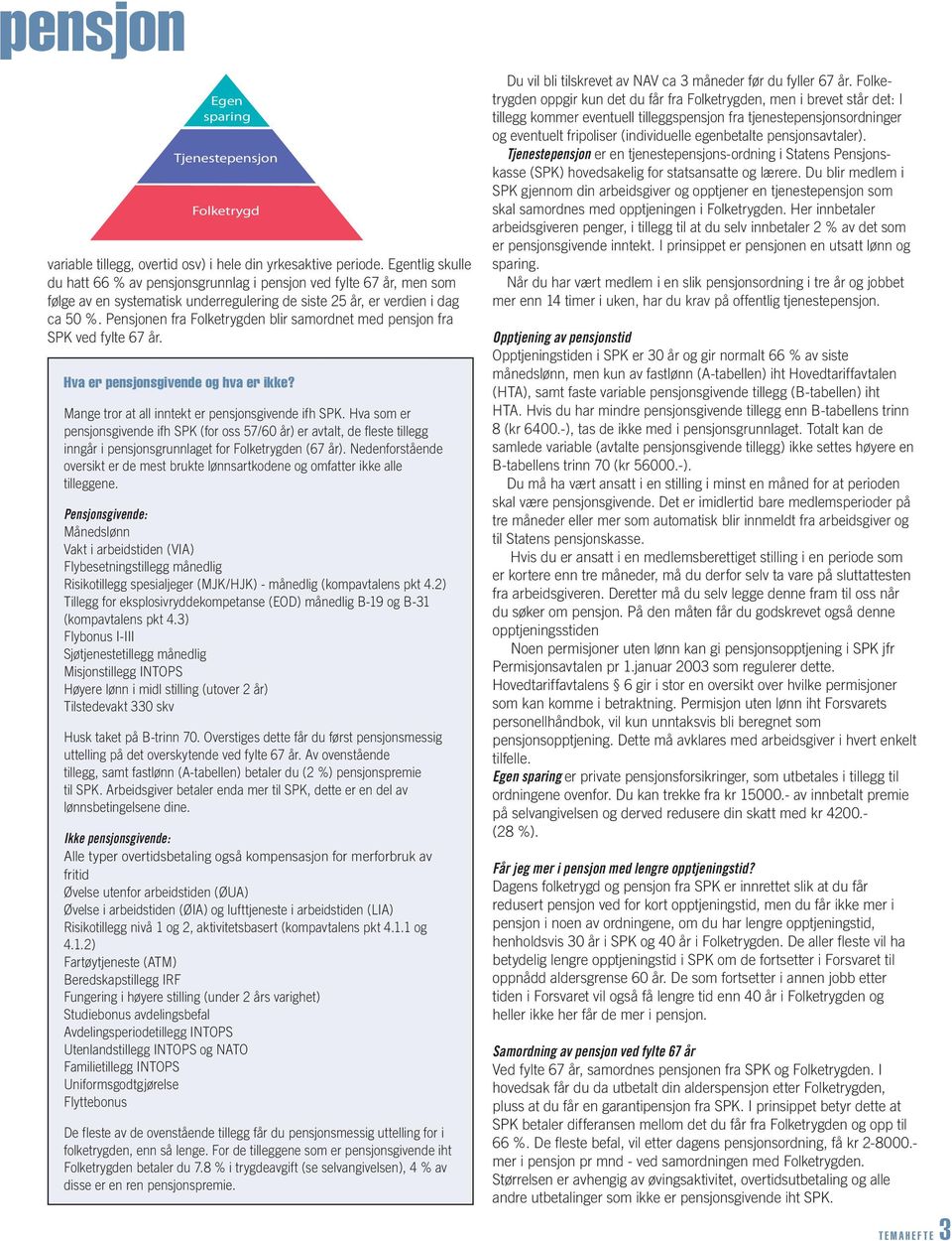 Pensjonen fra Folketrygden blir samordnet med pensjon fra SPK ved fylte 67 år. Hva er pensjonsgivende og hva er ikke? Mange tror at all inntekt er pensjonsgivende ifh SPK.