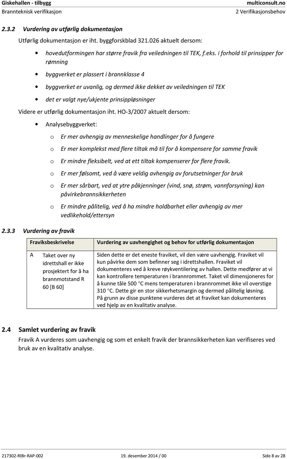 utførlig dokumentasjon iht. HO-3/