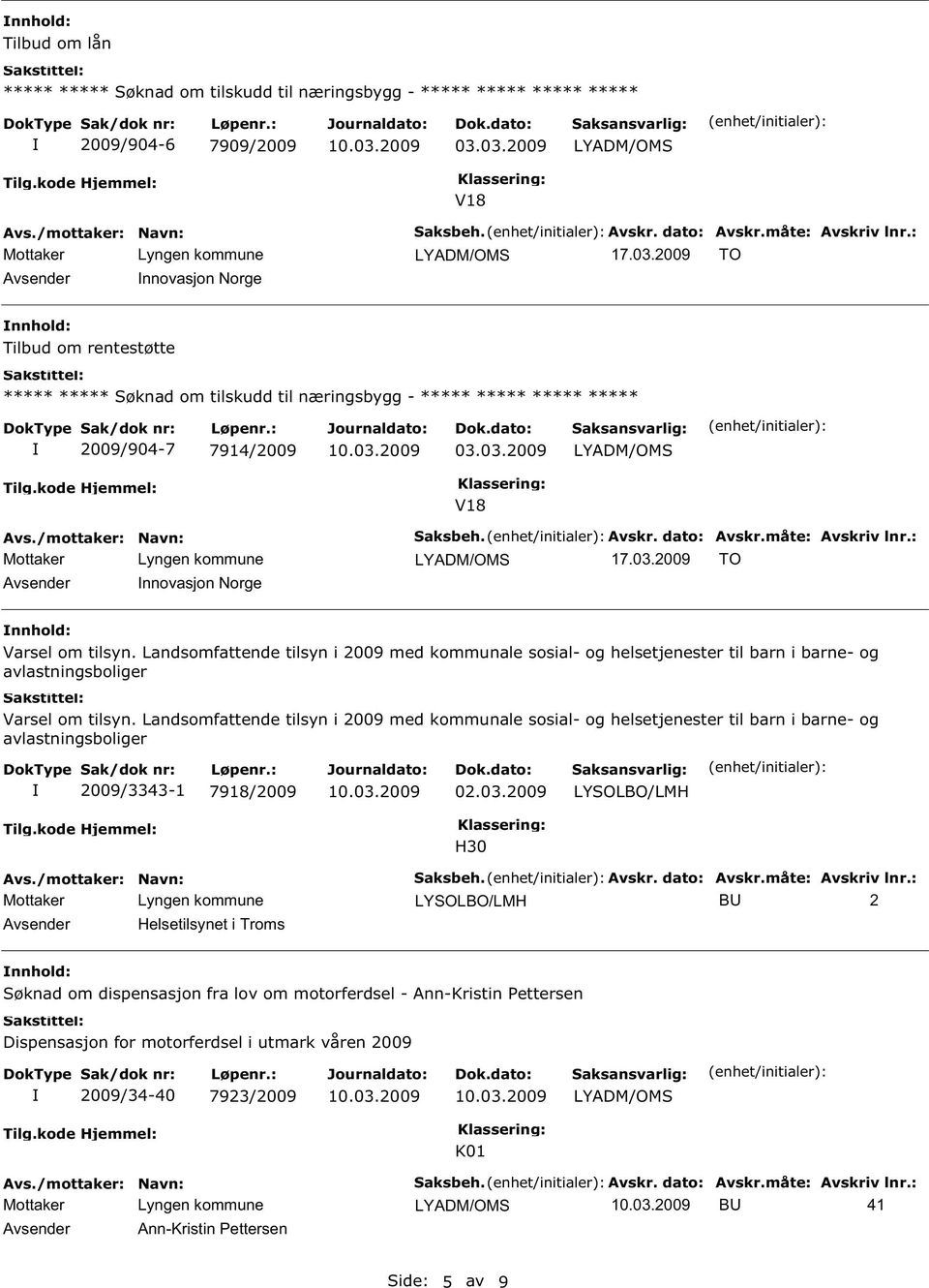 Landsomfattende tilsyn i 2009 med kommunale sosial- og helsetjenester til barn i barne- og avlastningsboliger Varsel om tilsyn.