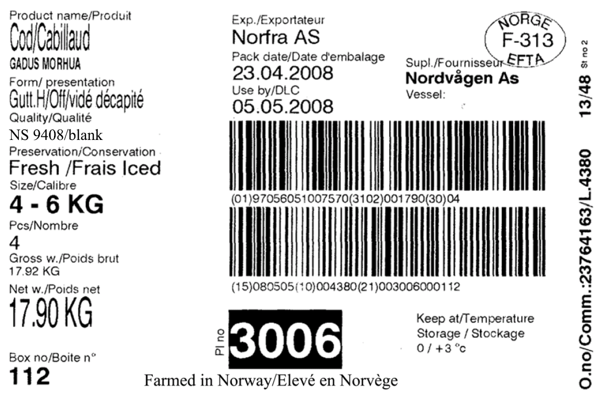 prns 9408:2008 Tillegg B (informativt) Eksempel på