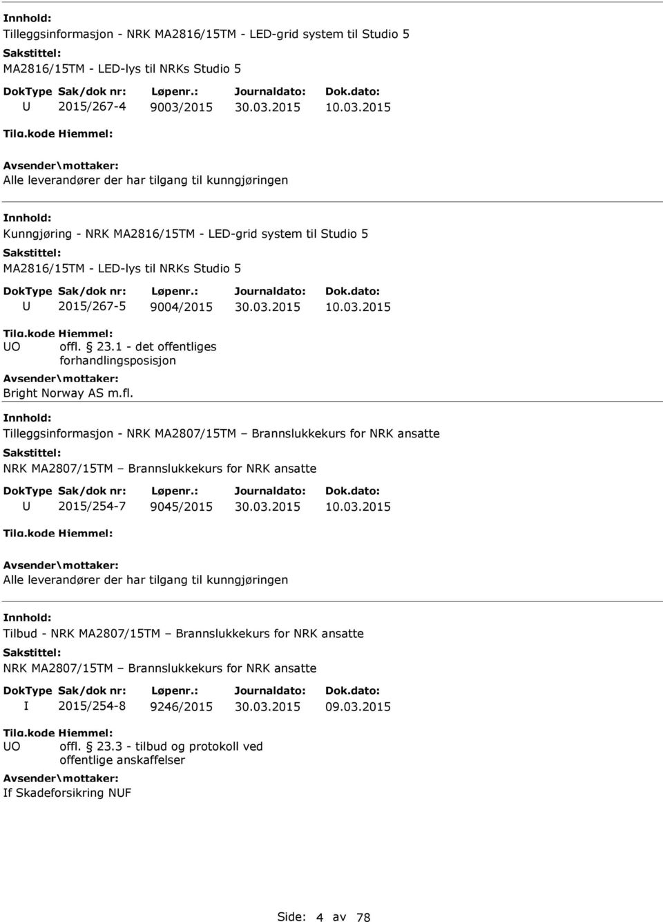 23.1 - det offentliges forhandlingsposisjon Bright Norway AS m.fl. 10.03.