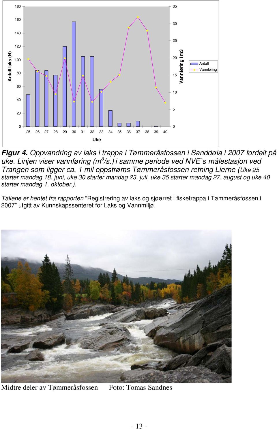 1 mil oppstrøms Tømmeråsfossen retning Lierne (Uke 25 starter mandag 18. juni, uke 30 starter mandag 23. juli, uke 35 starter mandag 27. august og uke 40 starter mandag 1. oktober.).