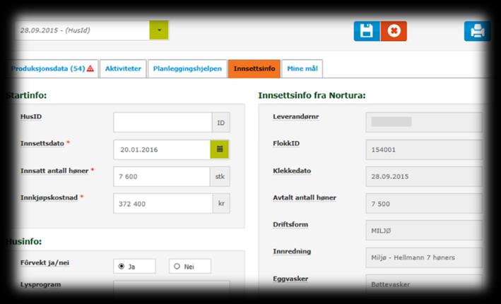 . Komme i gang med Verpeliste For å komme i gang med et innsett, må du først legge inn grunnleggende informasjon om selve innsettet under Innsettsinfo. ) Sjekk klekkedato og velg evt. ønsket innsett.