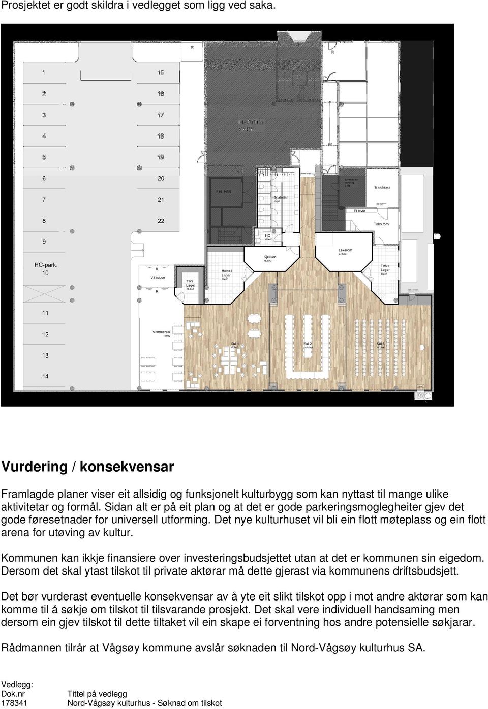 Det nye kulturhuset vil bli ein flott møteplass og ein flott arena for utøving av kultur. Kommunen kan ikkje finansiere over investeringsbudsjettet utan at det er kommunen sin eigedom.