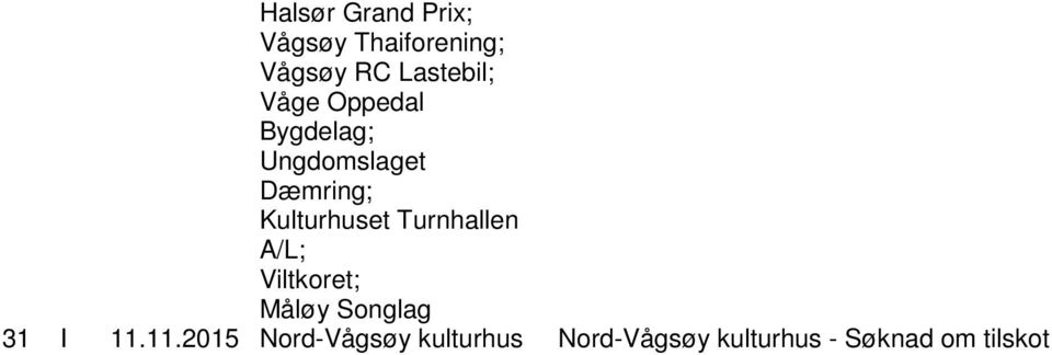 Turnhallen A/L; Viltkoret; Måløy Songlag 31 I 11.