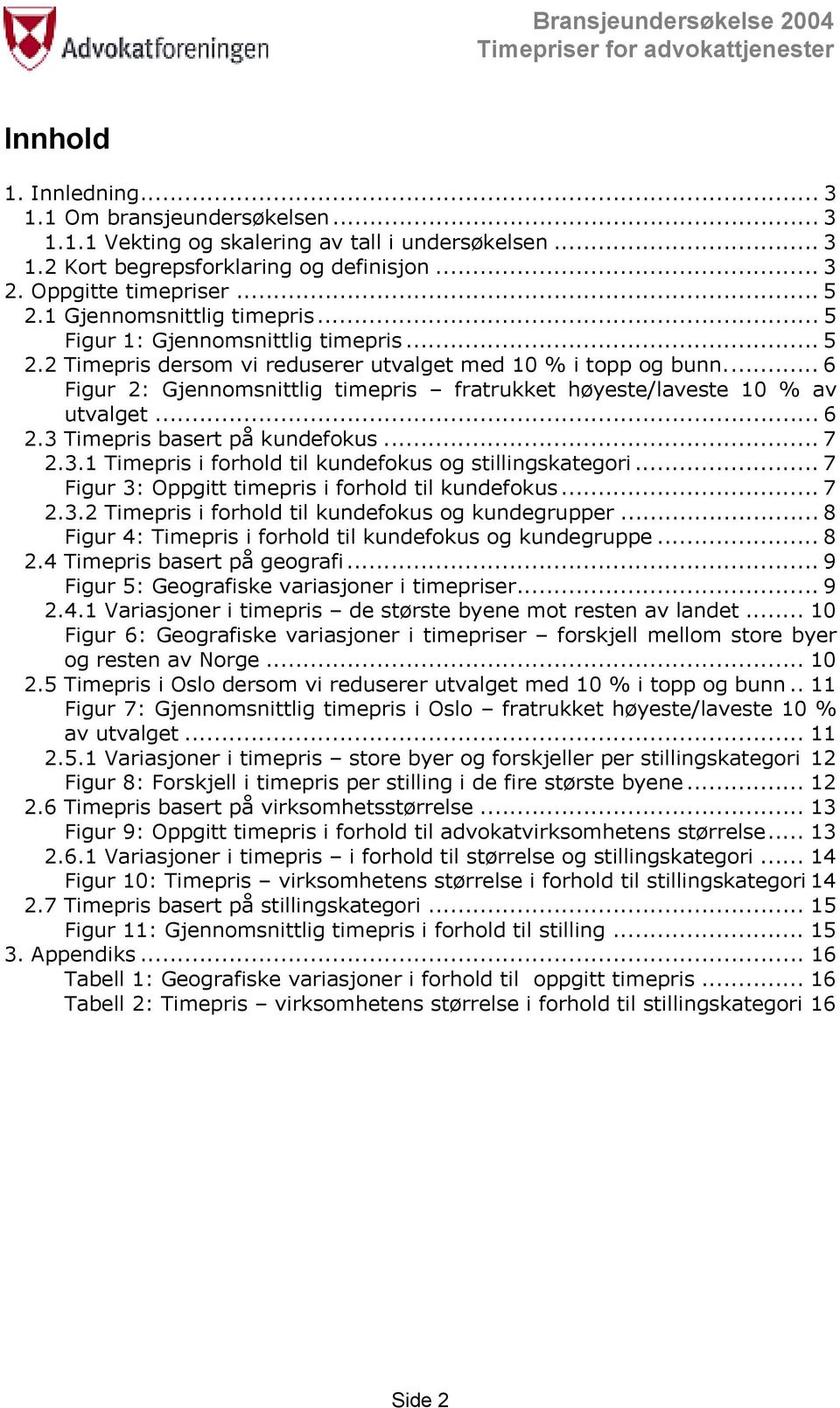 .. 6 Figur 2: Gjennomsnittlig timepris fratrukket høyeste/laveste 10 % av utvalget... 6 2.3 Timepris basert på kundefokus... 7 2.3.1 Timepris i forhold til kundefokus og stillingskategori.