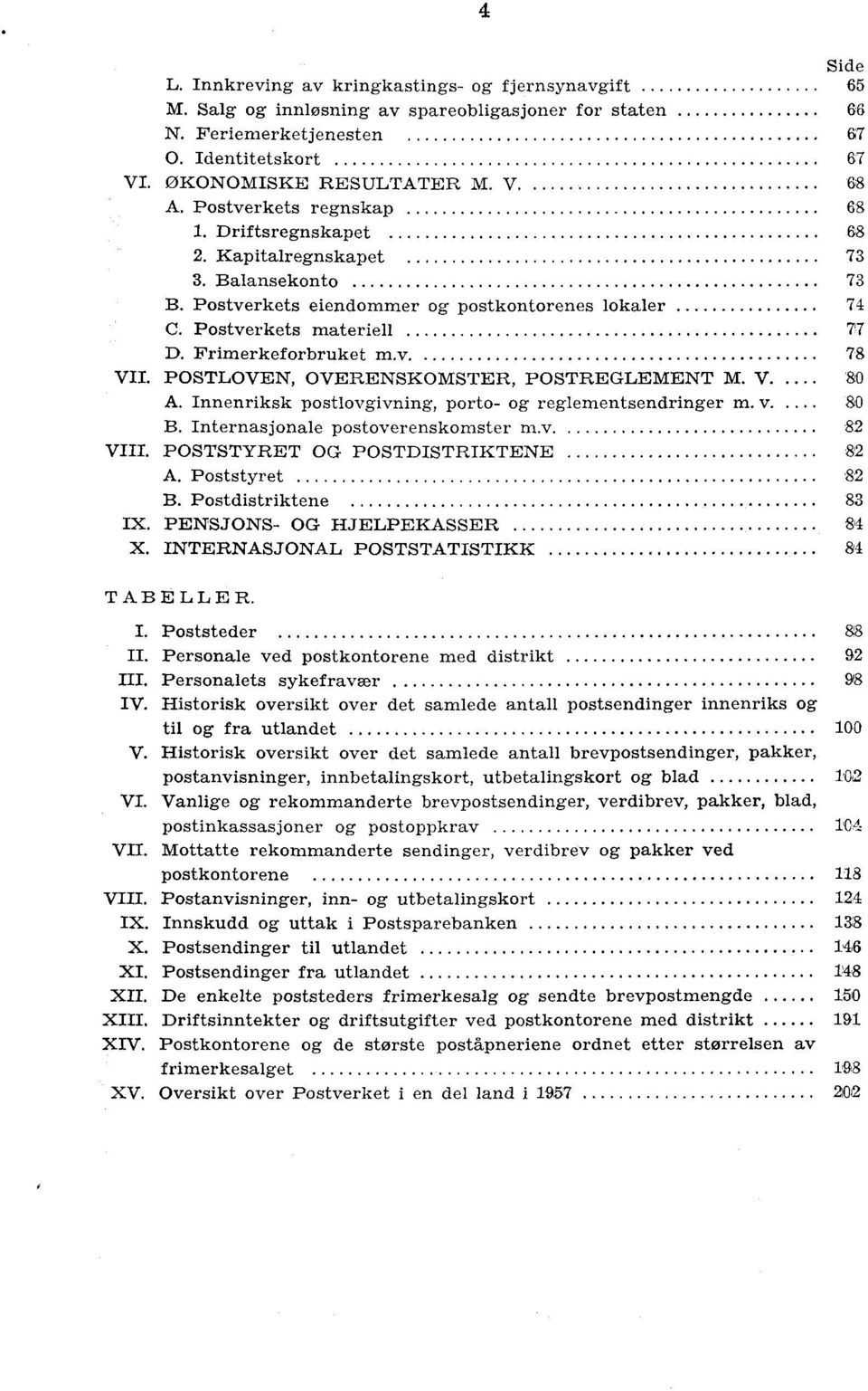 v 78 VII. POSTLOVEN, OVERENSKOMSTER, POSTREGLEMENT M. V. 80 A. Innenriksk postlovgivning, porto- og reglementsendringer m. v. 80 B. Internasjonale postoverenskomster m.v. 82 VIII.