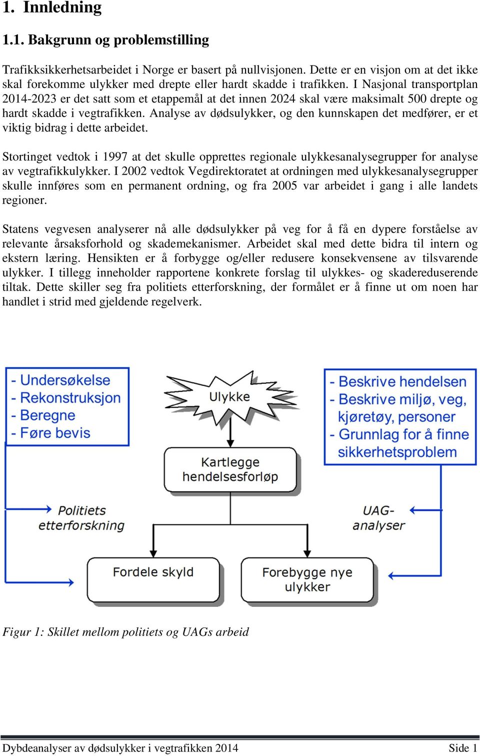 I Nasjonal transportplan 2014-2023 er det satt som et etappemål at det innen 2024 skal være maksimalt 500 drepte og hardt skadde i vegtrafikken.