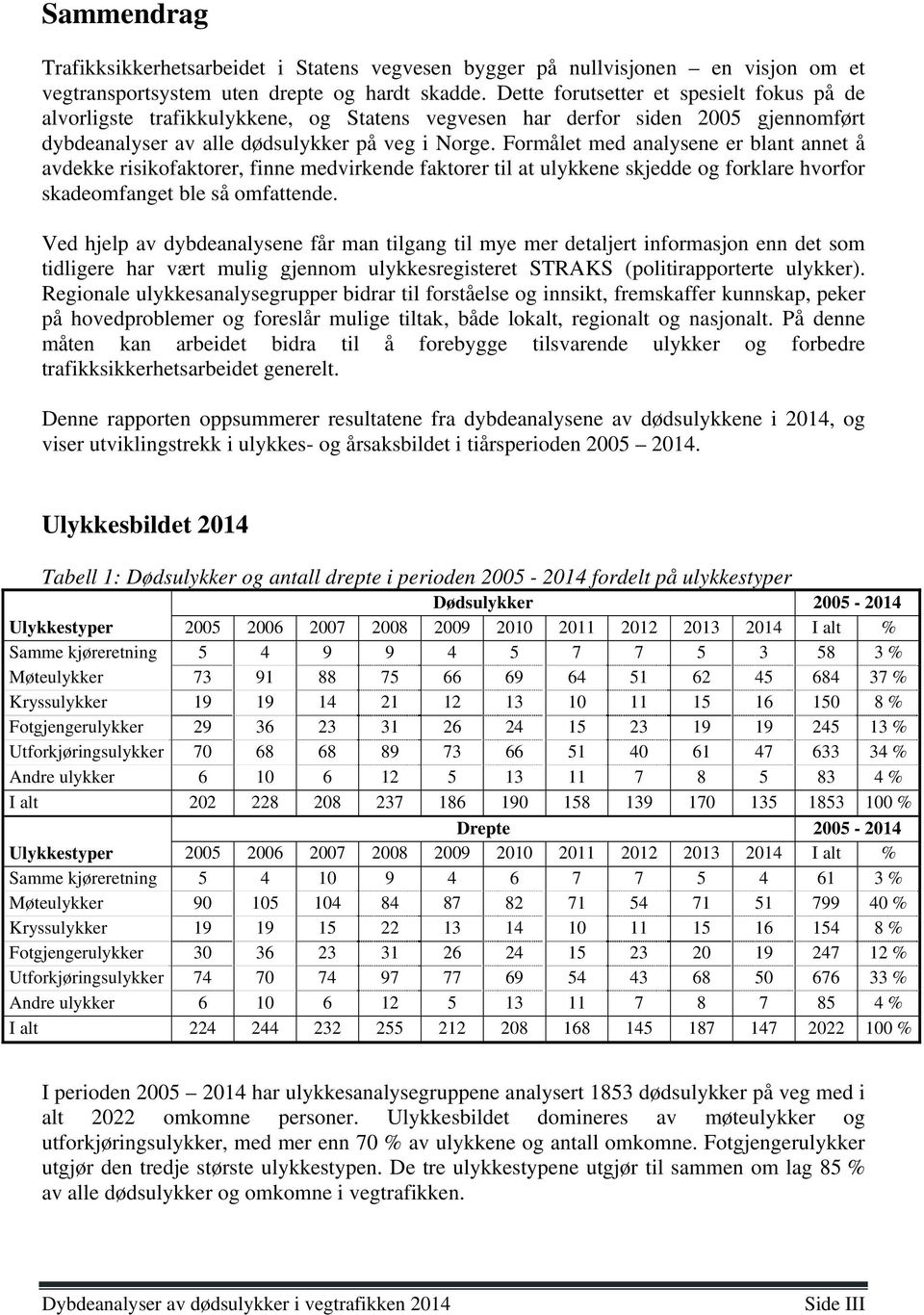 Formålet med analysene er blant annet å avdekke risikofaktorer, finne medvirkende faktorer til at ulykkene skjedde og forklare hvorfor skadeomfanget ble så omfattende.