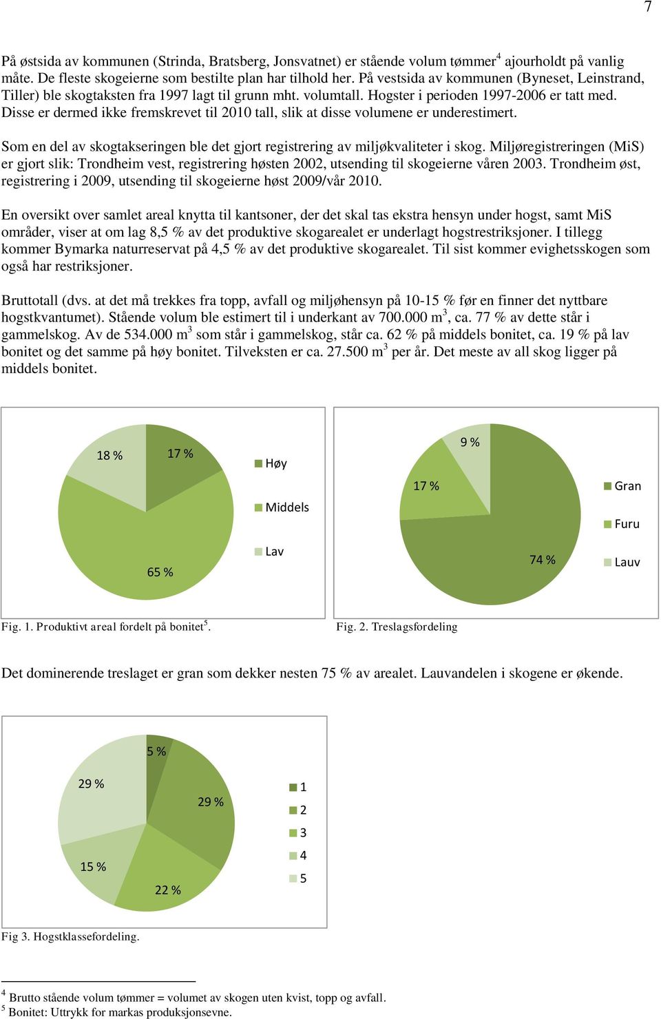 Disse er dermed ikke fremskrevet til 2010 tall, slik at disse volumene er underestimert. Som en del av skogtakseringen ble det gjort registrering av miljøkvaliteter i skog.