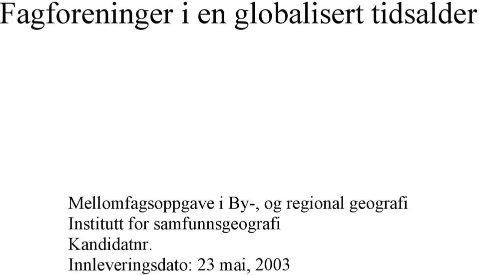 regional geografi Institutt for