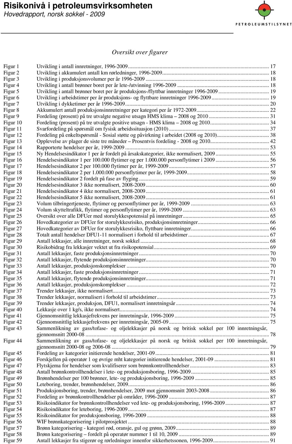 .. 18 Figur 5 Utvikling i antall brønner boret per år produksjons-/flyttbar innretninger 1996-2009... 19 Figur 6 Utvikling i arbeidstimer per år produksjons- og flyttbare innretninger 1996-2009.