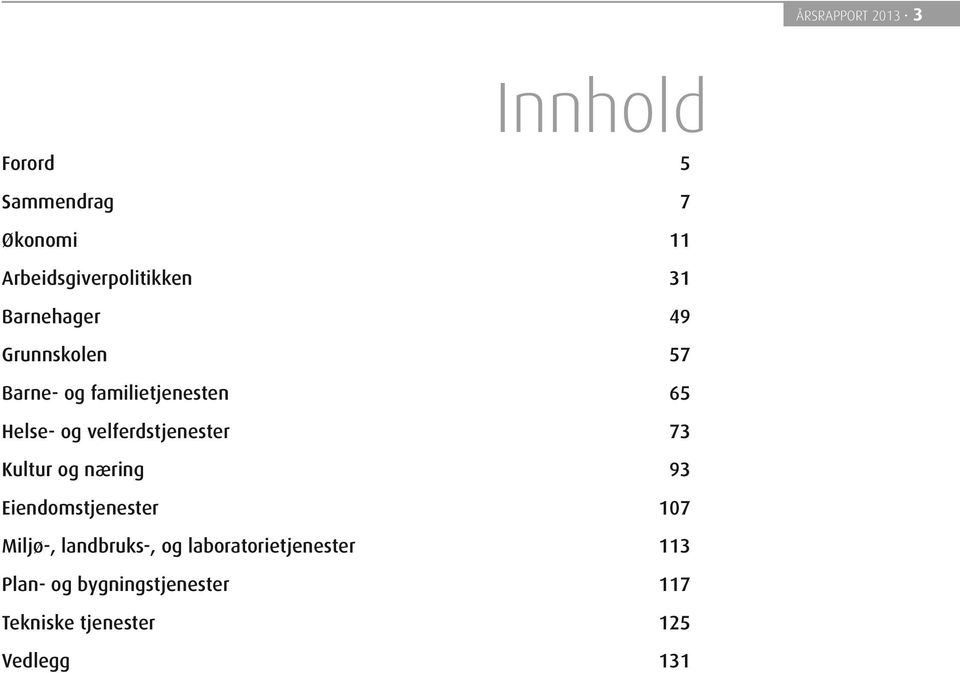 velferdstjenester 73 Kultur og næring 93 Eiendomstjenester 107 Miljø-, landbruks-,