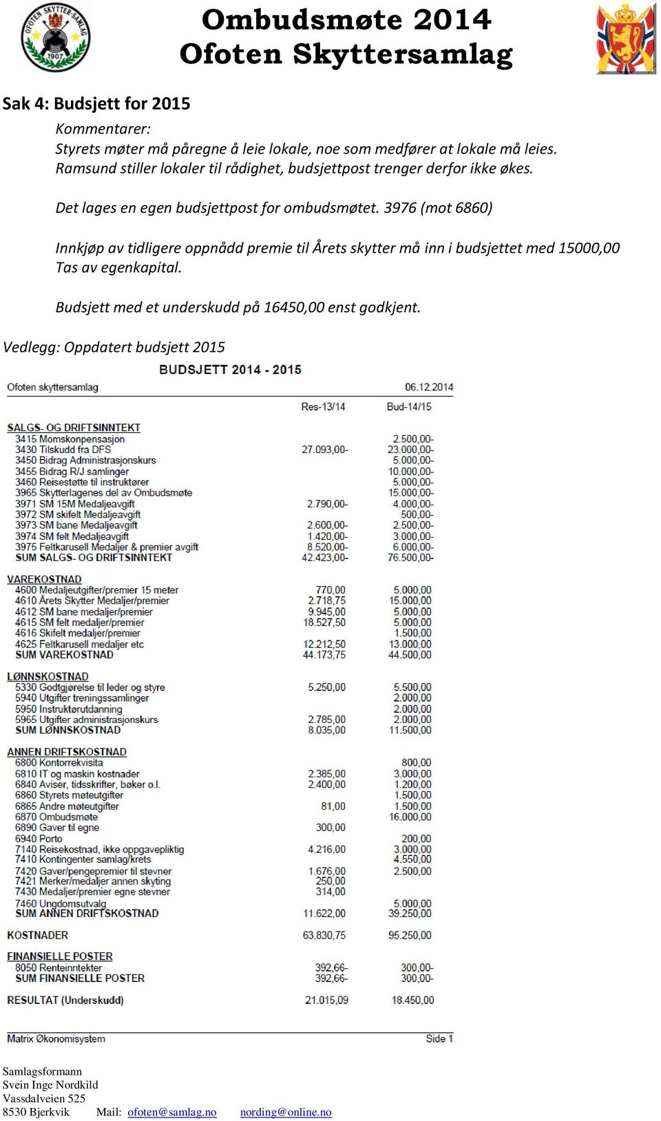 Det lages en egen budsjettpost for ombudsmøtet.