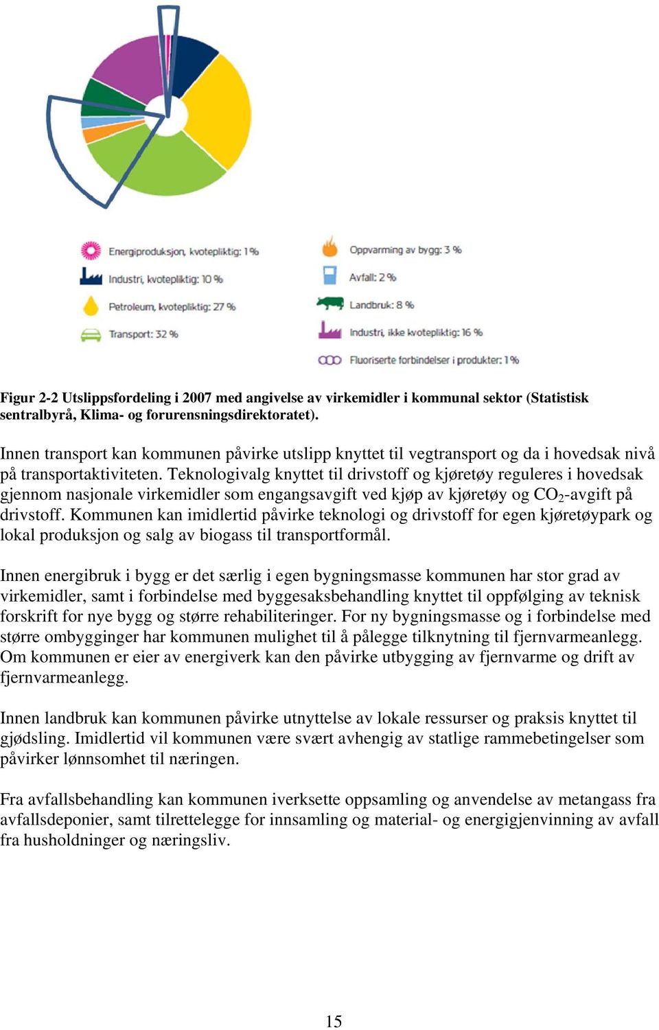 Teknologivalg knyttet til drivstoff og kjøretøy reguleres i hovedsak gjennom nasjonale virkemidler som engangsavgift ved kjøp av kjøretøy og CO 2 -avgift på drivstoff.