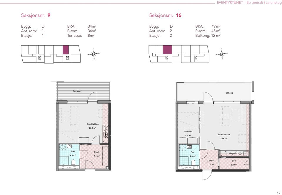 : 2 BRA: 49 m² BALKONG: 12 m² D 2 2 49 45 : 12 EVENTYRTUNET Bo sentralt i Lørenskog m 2 m 2 m