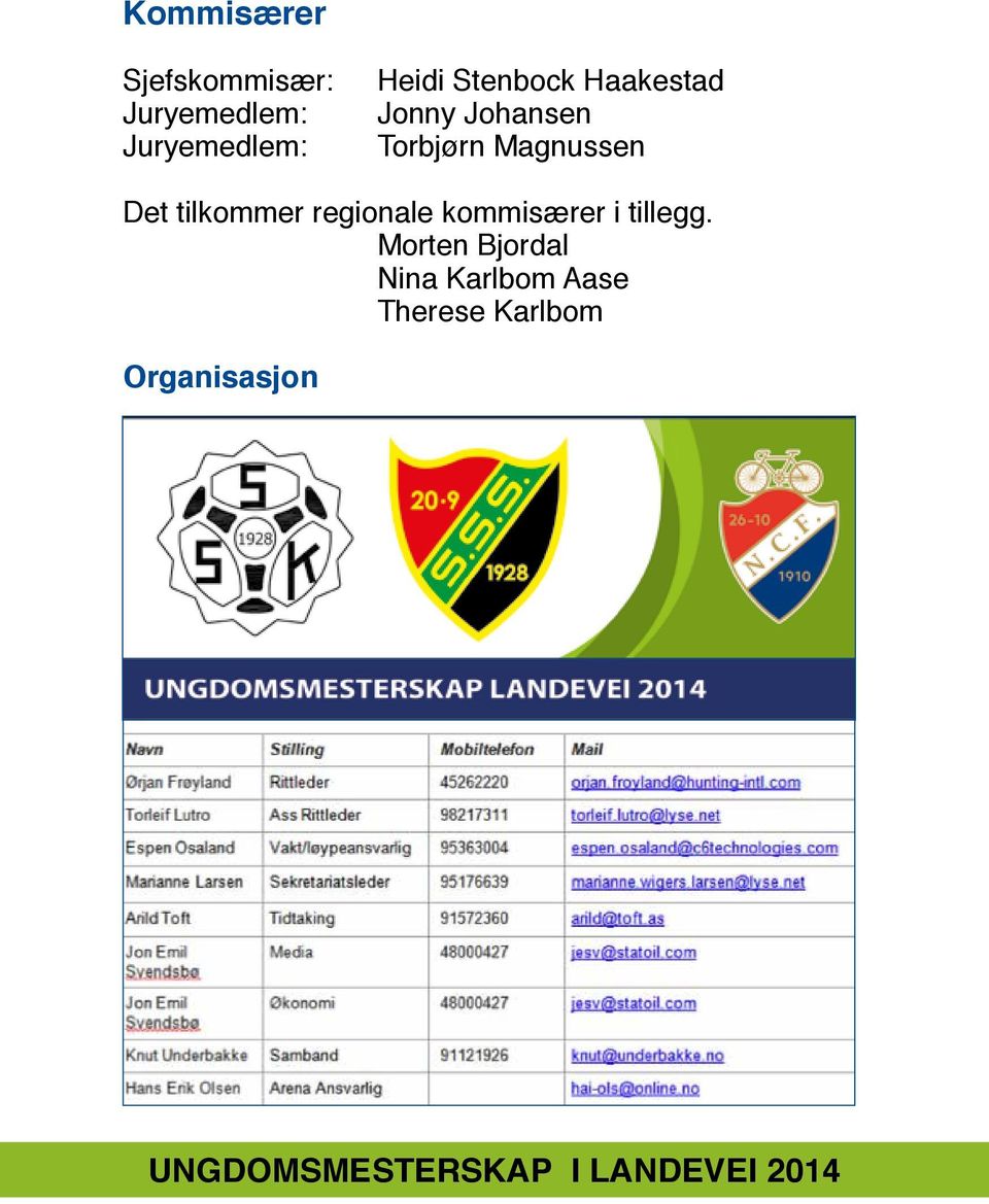 Magnussen Det tilkommer regionale kommisærer i tillegg.