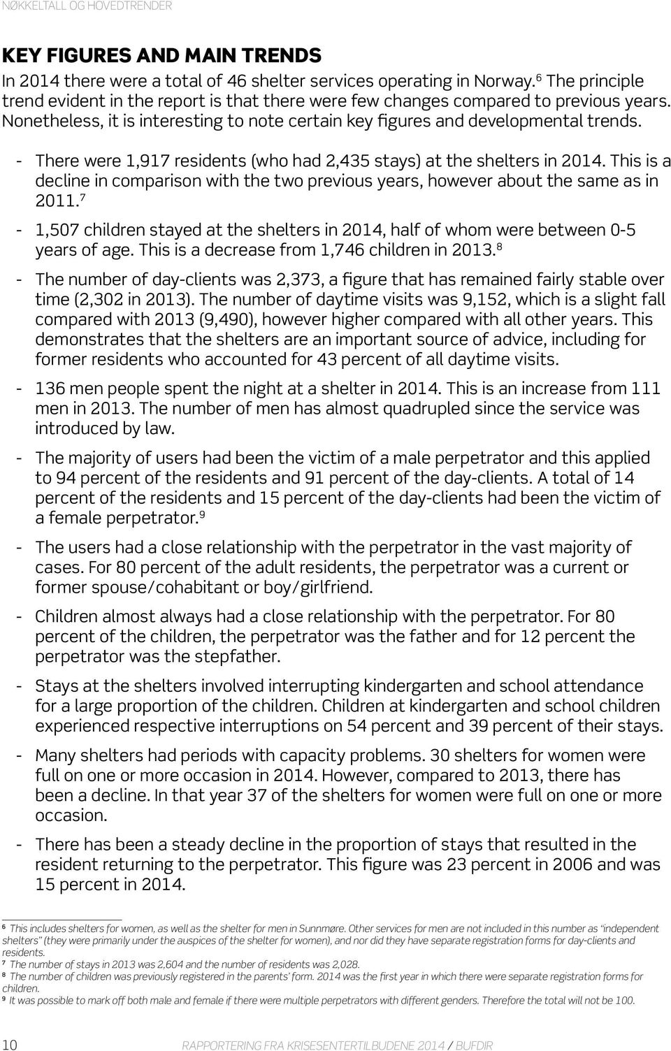 There were 1,917 residents (who had 2,435 stays) at the shelters in 2014. This is a decline in comparison with the two previous years, however about the same as in 2011.