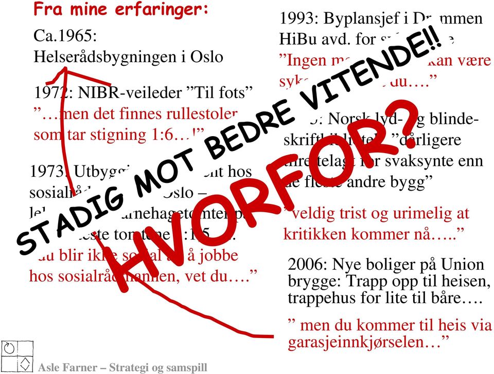 1993: Byplansjef i Drammen HiBu avd. for sykepeleie Ingen med rullestol kan være sykepleier, vet du.