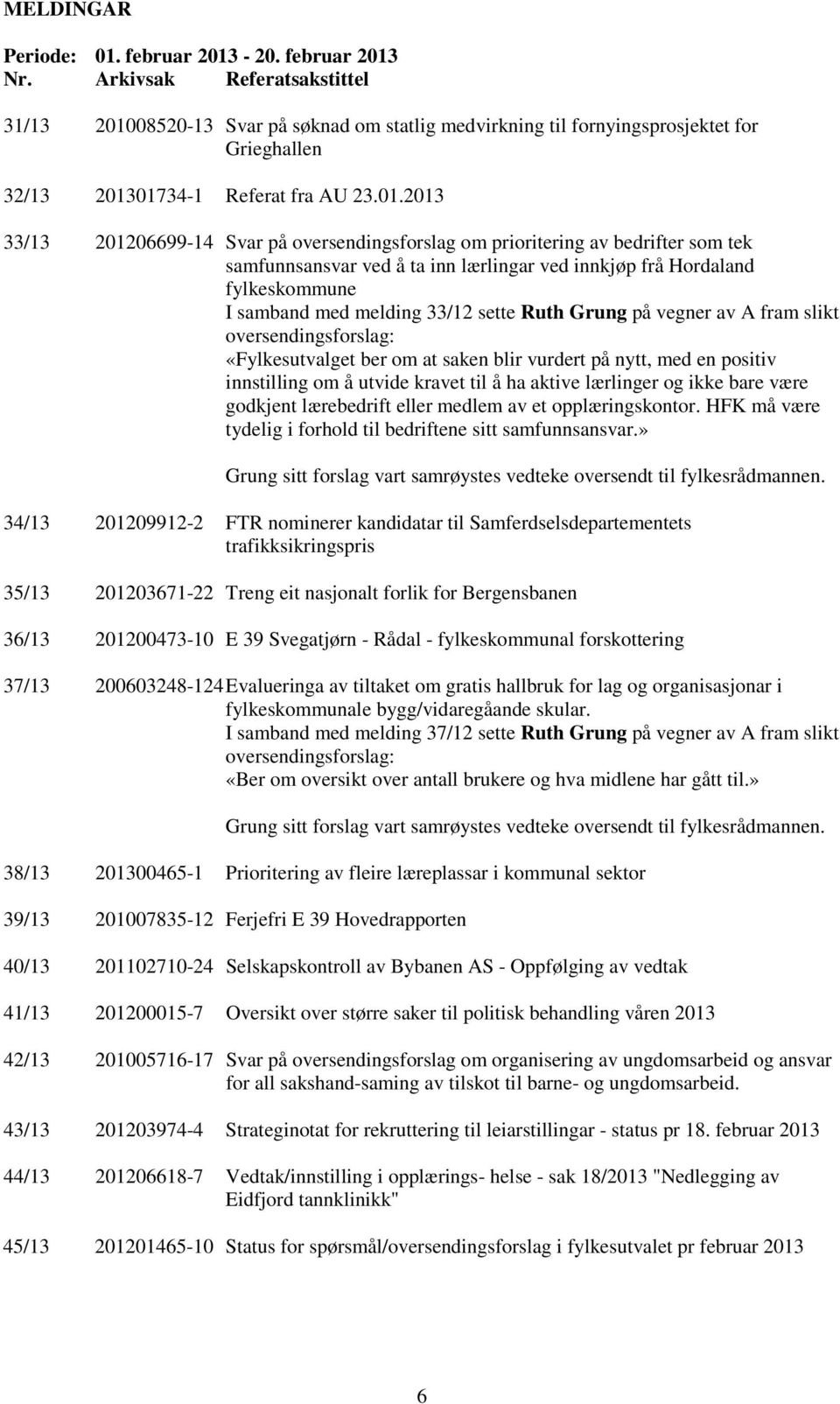 08520-13 Svar på søknad om statlig medvirkning til fornyingsprosjektet for Grieghallen 32/13 2013