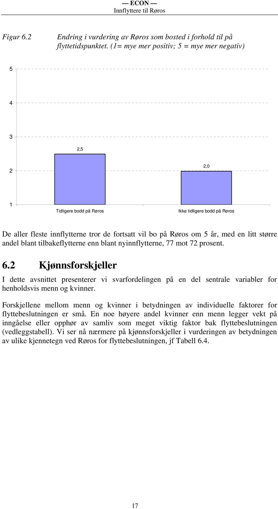 større andel blant tilbakeflytterne enn blant nyinnflytterne, 77 mot 72 prosent. 6.