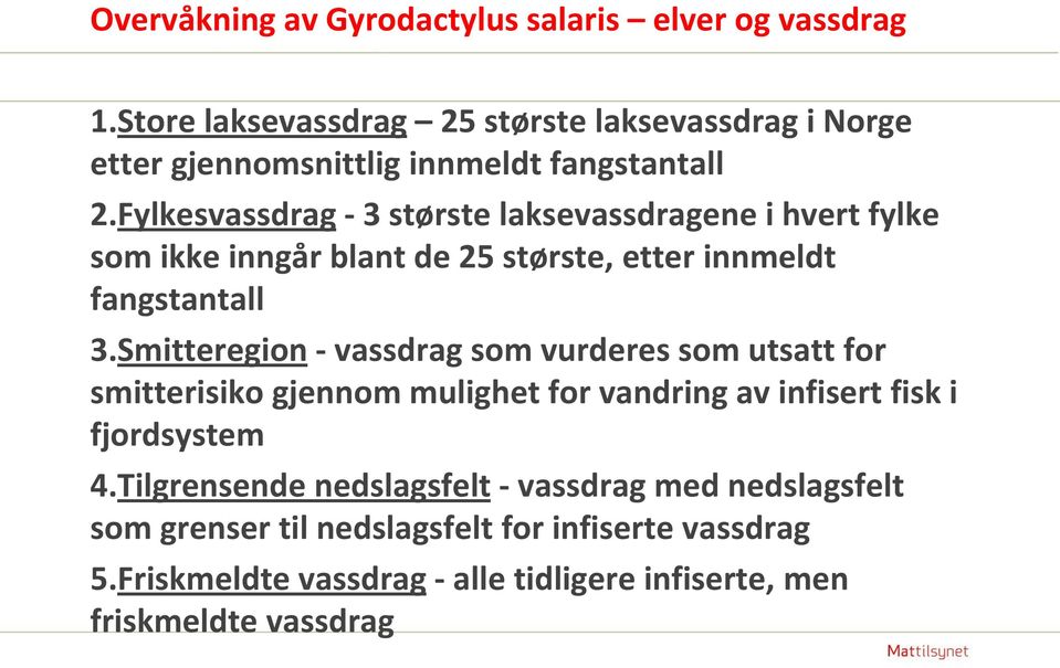 Fylkesvassdrag - 3 største laksevassdragene i hvert fylke som ikke inngår blant de 25 største, etter innmeldt fangstantall 3.