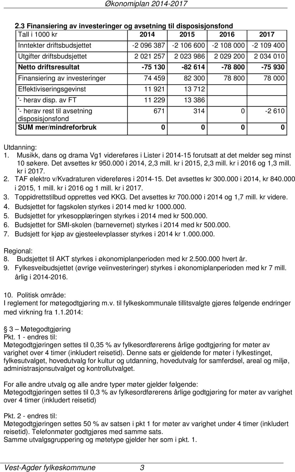 021 257 2 023 986 2 029 200 2 034 010 Netto driftsresultat -75 130-82 614-78 800-75 930 Finansiering av investeringer 74 459 82 300 78 800 78 000 Effektiviseringsgevinst 11 921 13 712 '- herav disp.