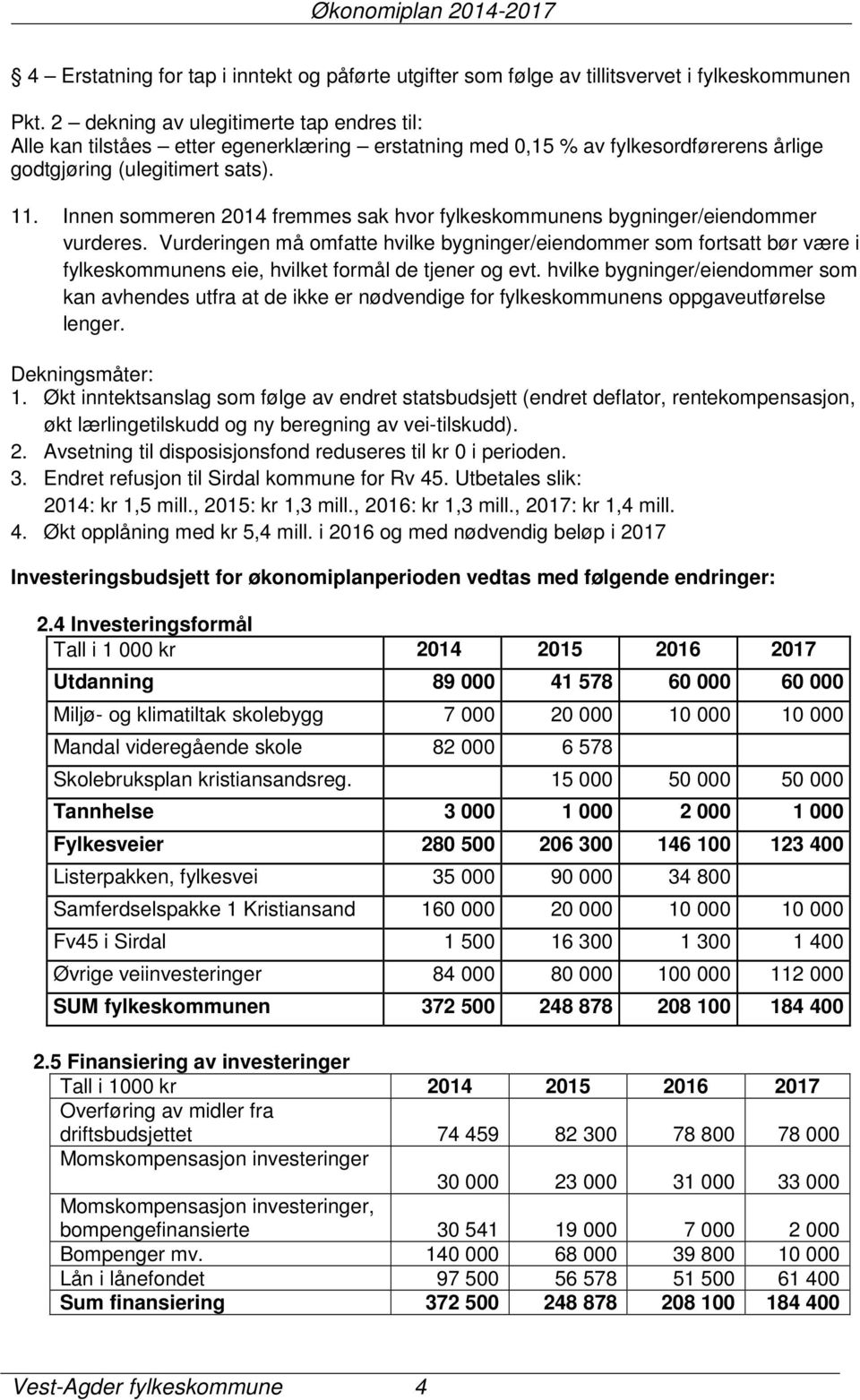 Innen sommeren 2014 fremmes sak hvor fylkeskommunens bygninger/eiendommer vurderes.